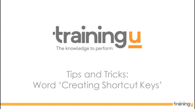 Word Tip – Creating Shortcut Keys