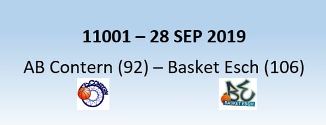 N1H 11001 AB Contern (92) - Basket Esch (106) 28/09/2019