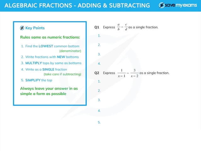 Algebraic Fractions CIE IGCSE Maths: Extended Revision, 45% OFF