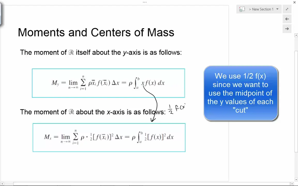 Moments and Centers of Mass