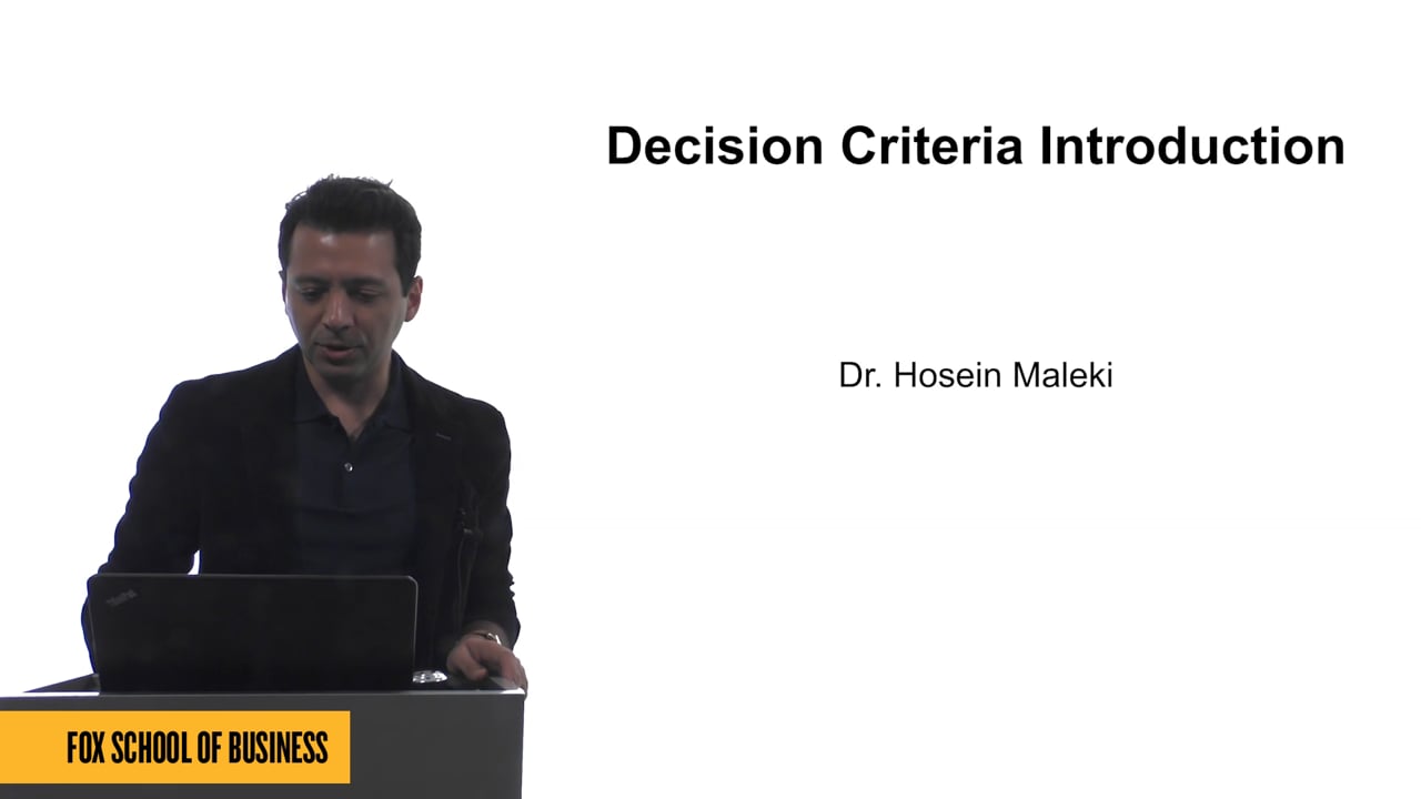 Login to view Decision Criteria: Introduction