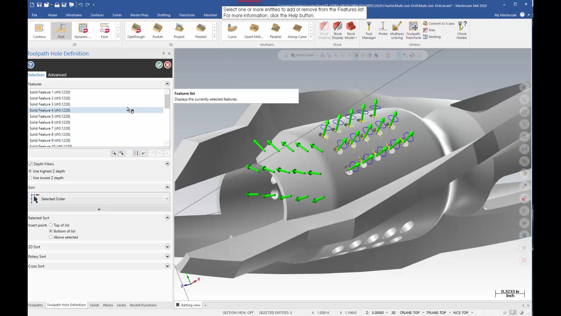 Simultaneous Multi Axis toolpaths