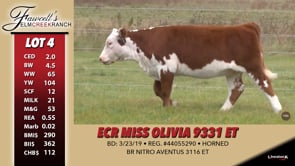 Lot #4 - ECR MISS OLIVIA 9331 ET