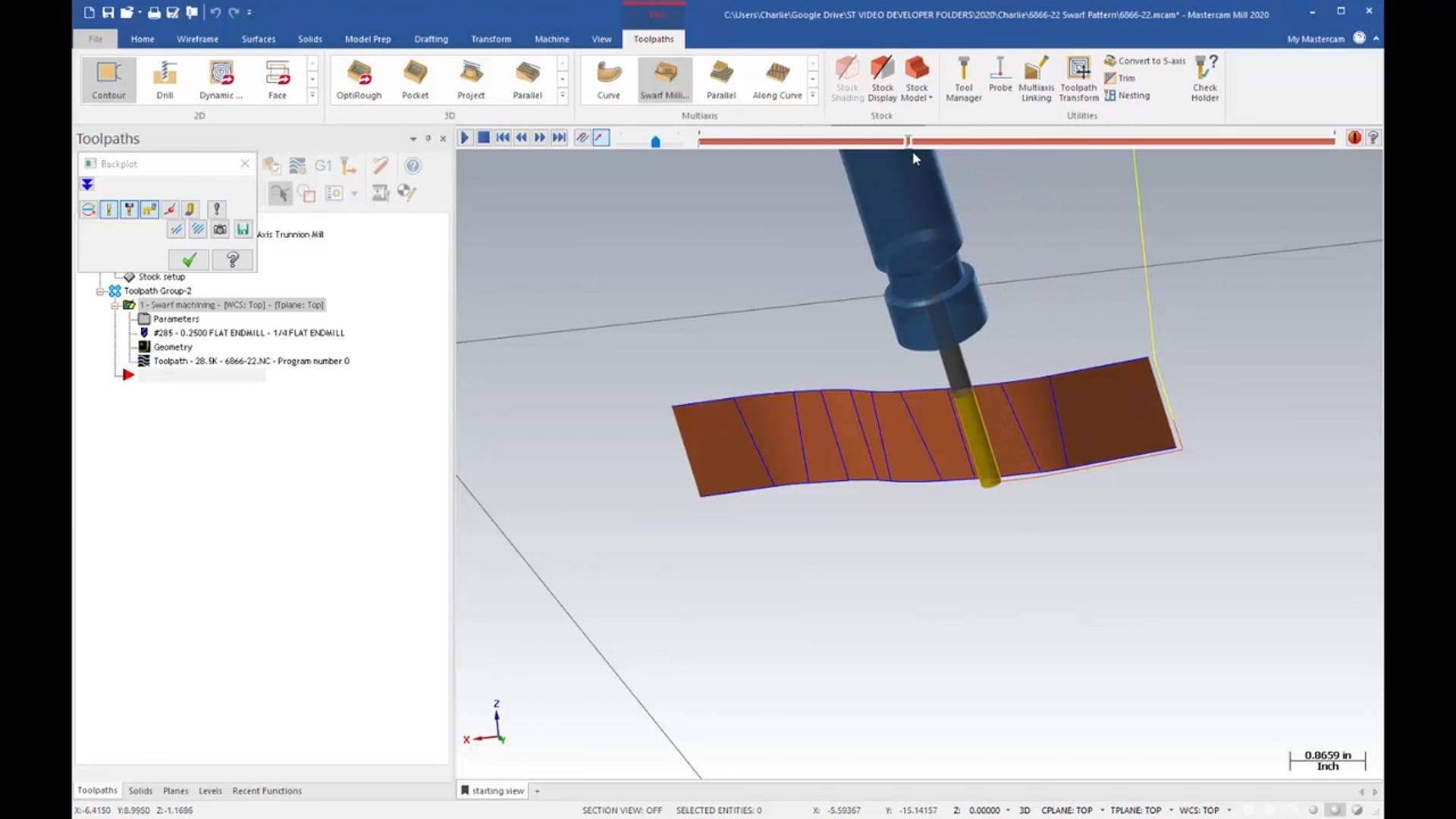 Simultaneous Multi Axis toolpaths