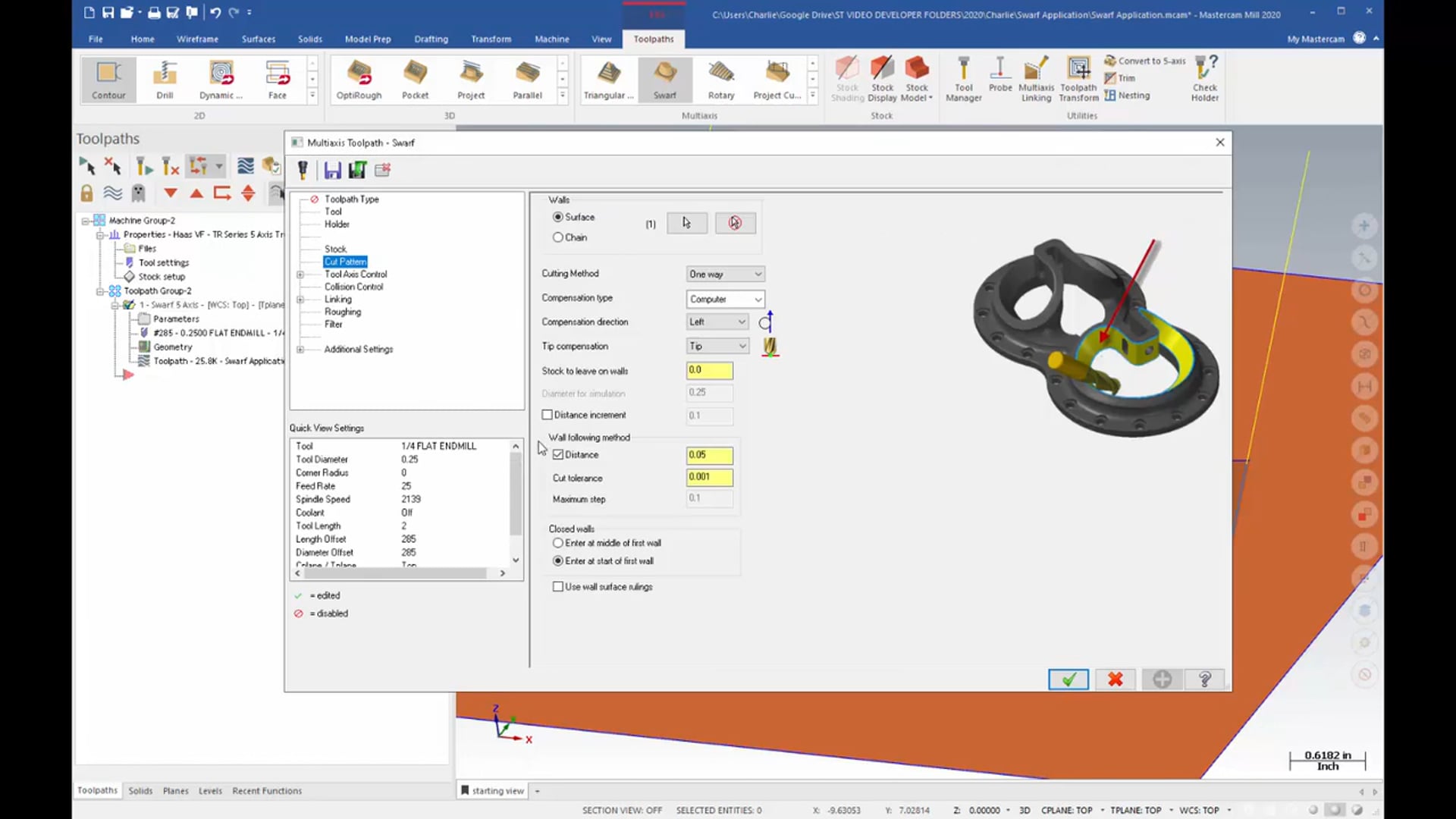 Simultaneous Multi Axis toolpaths