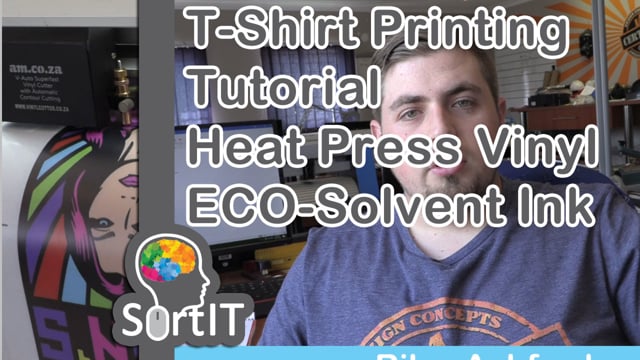 #SortIT, T-Shirt Printing Tutorial, Print Heat Press Vinyl with ECO-Solvent Ink for Full Colour T-Shirt Design