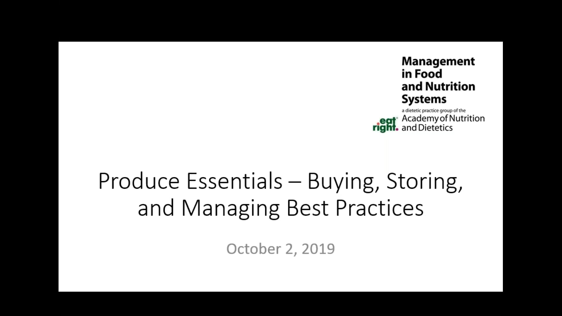 MFNS inar_ Produce Essentials Buying, Storing, Managing Best Practices on Vimeo