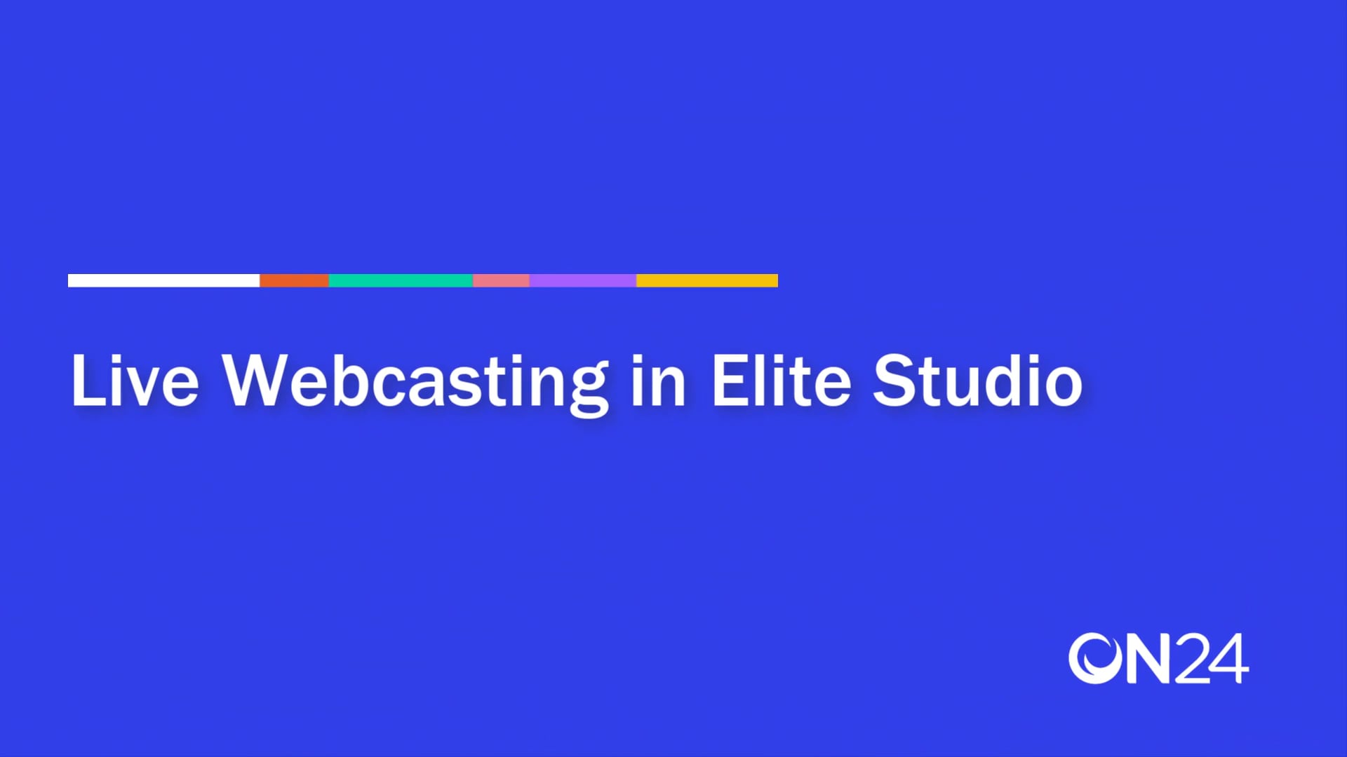 Live Webcasting in Elite Studio on Vimeo