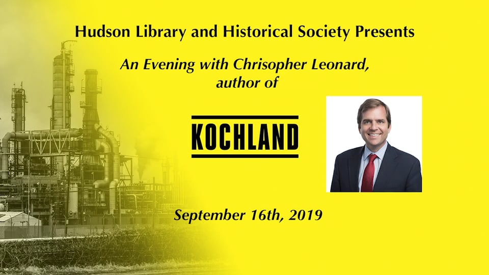 Christopher Leonard speaks at the Hudson Library