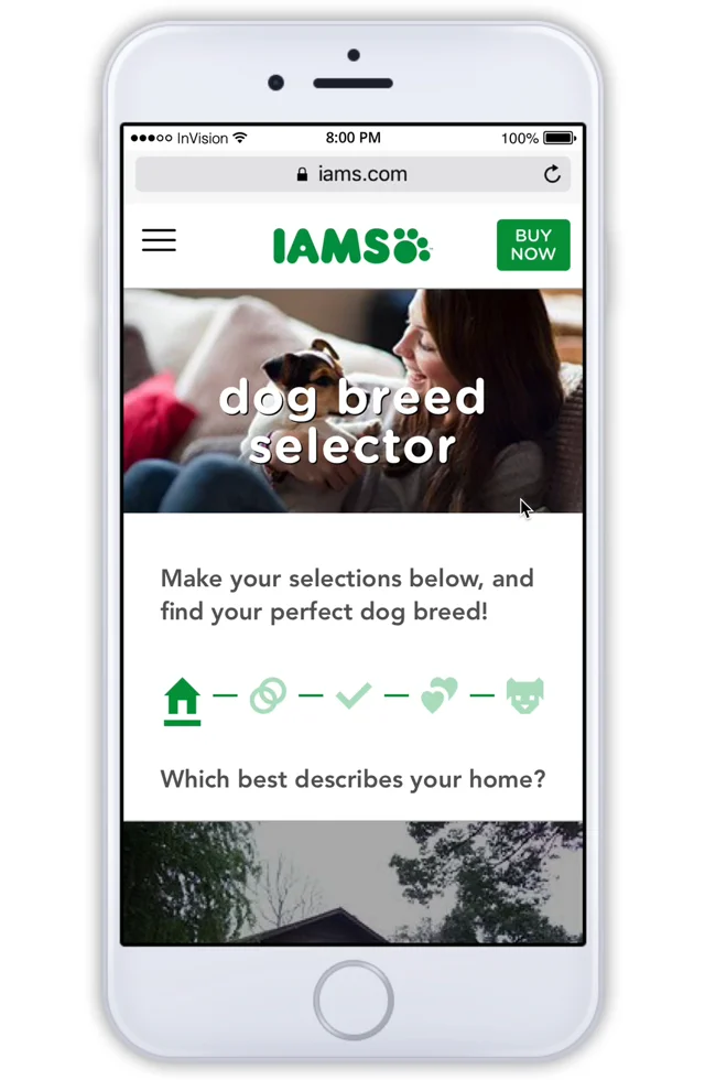 Iams hot sale breed selector