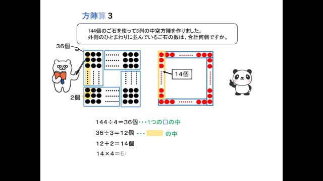 方陣算３ アニマルっと解説 中学受験算数