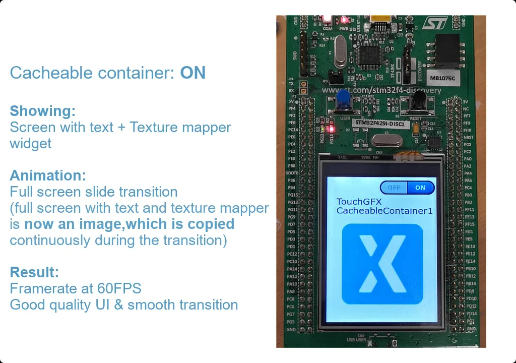 TouchGFX Example Using CacheableContainer on Vimeo
