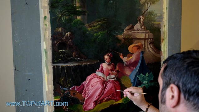 Boucher | The Music Lesson | Painting Reproduction Video | TOPofART