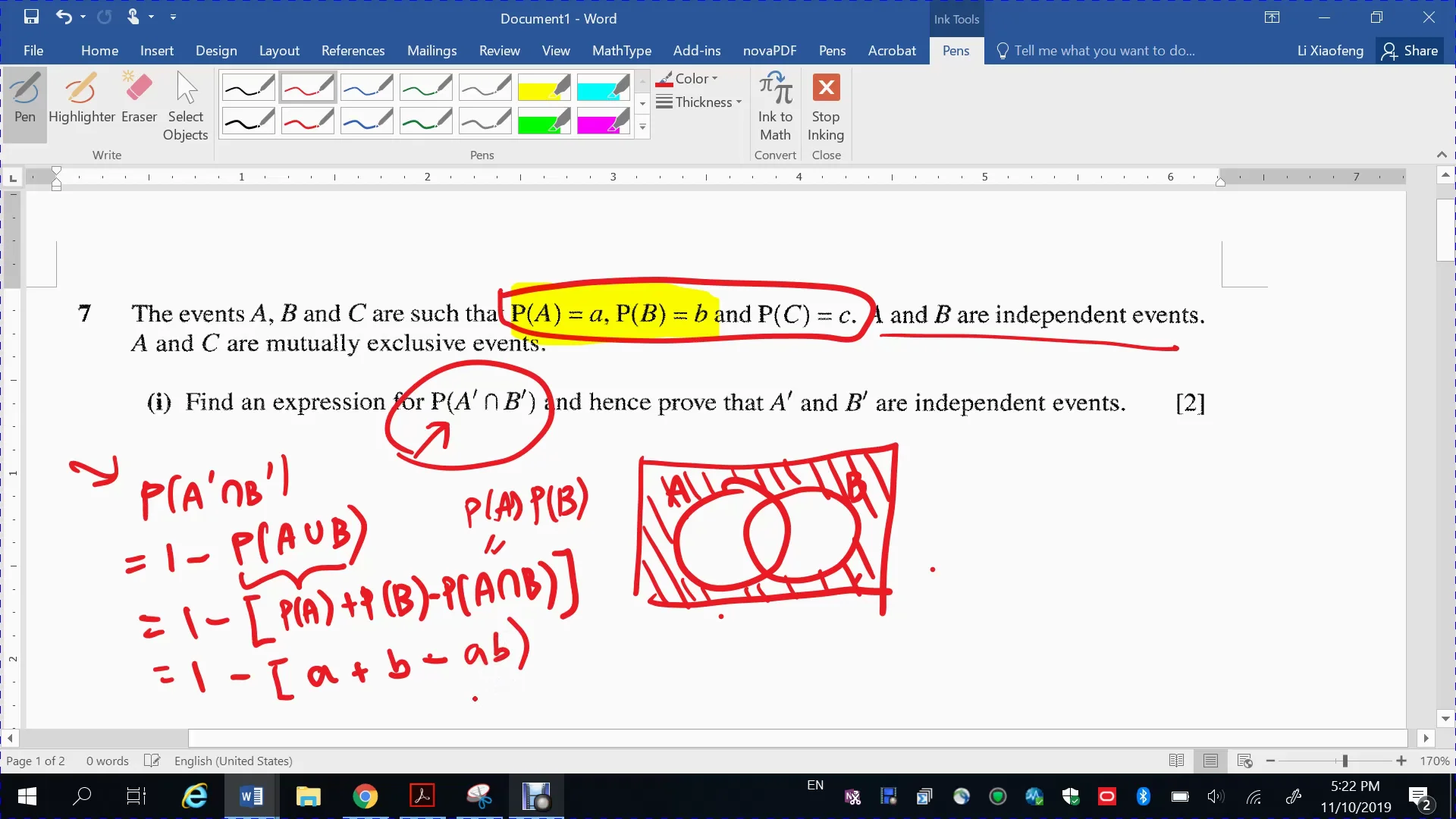 2018 Question 7(i) on Vimeo