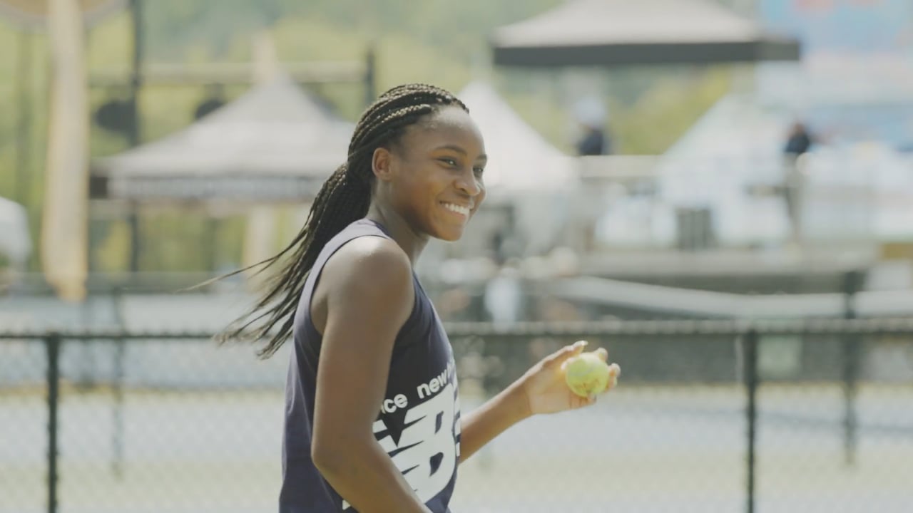 Coco Gauff practice session