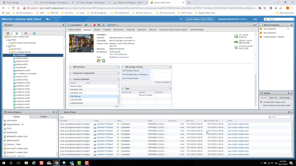 Pure Storage VM Analytics OVA deployment