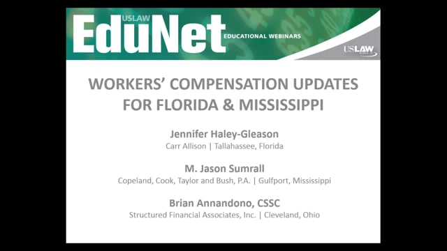Workers' Compensation Updates for Florida & Mississippi Video