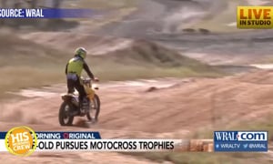 Local 70 Year Old Competing in Motocross Competition