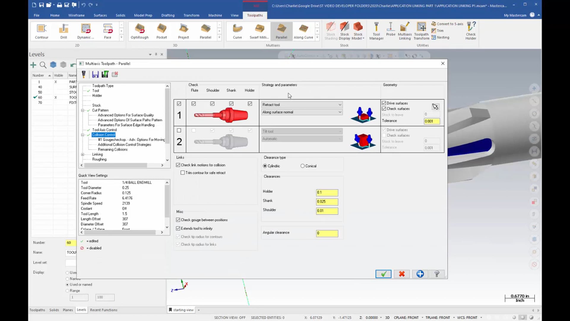 Multi Axis Parameters and Tools