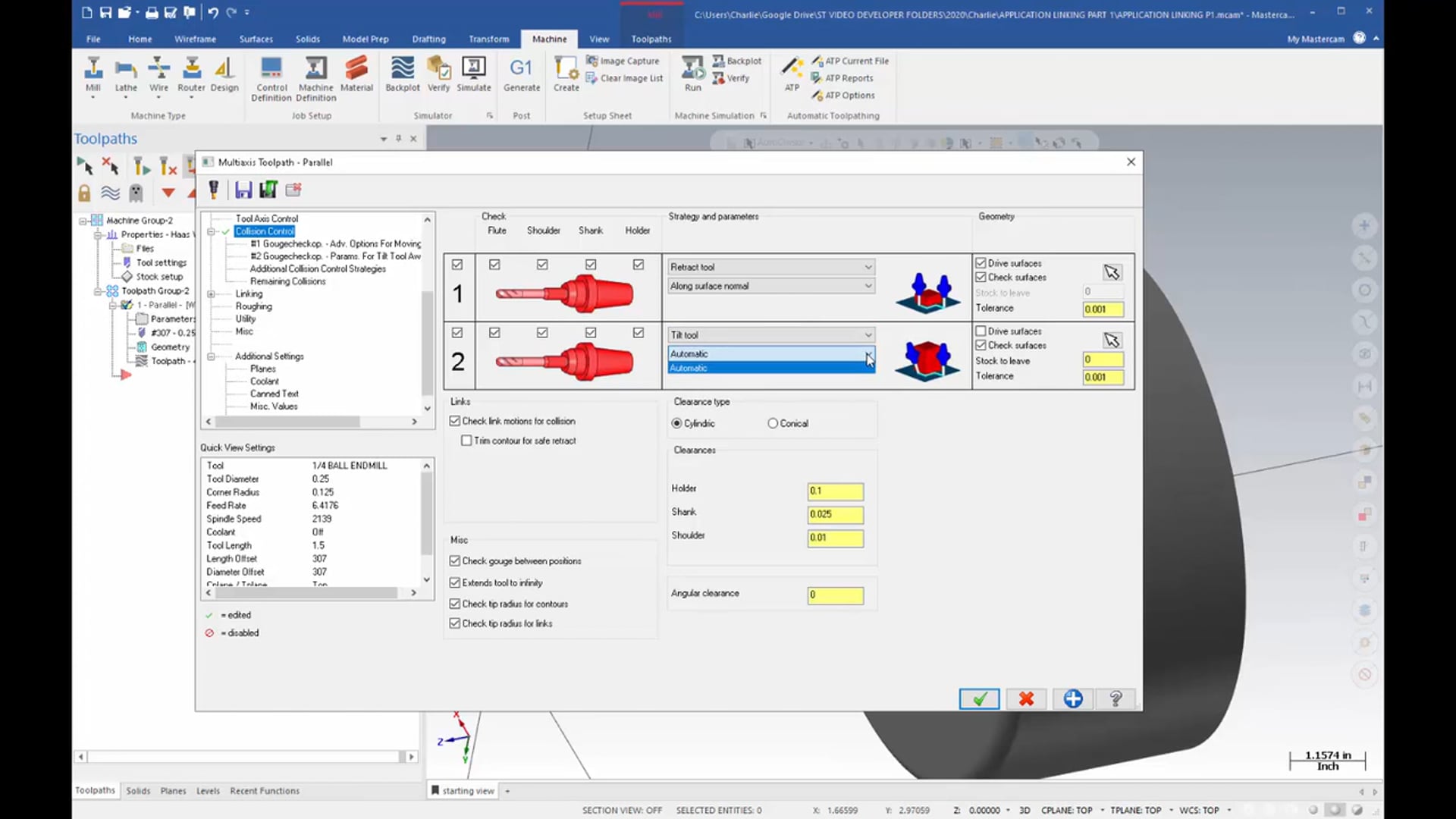 Multi Axis Parameters and Tools