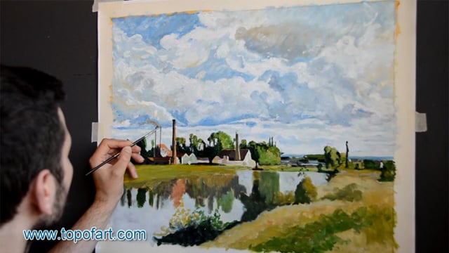 Pissarro | The Oise on the Outskirts of Pontoise | Painting Reproduction Video | TOPofART