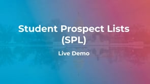 Student Prospect Lists - Enhanced Filtering - Live Demo (2019-2020)