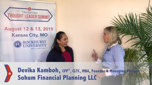 Devika Kamboh Speaks with Pam Krueger at the Advisor Thought Leader Summit