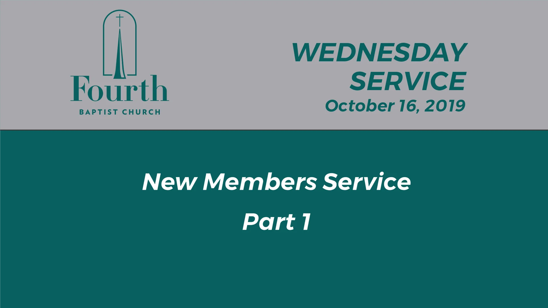 2019 - 10 - 16 Wednesday PM Service Fourth Baptist Church on Vimeo