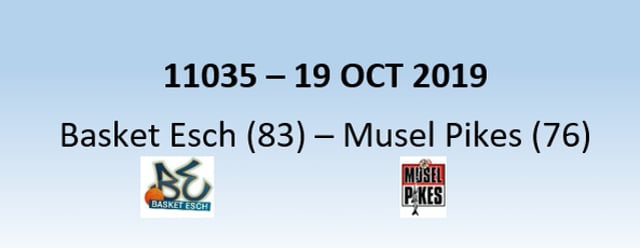 N1H 11035 Basket Esch (83) - Musel-Pikes (76) 19/10/2019