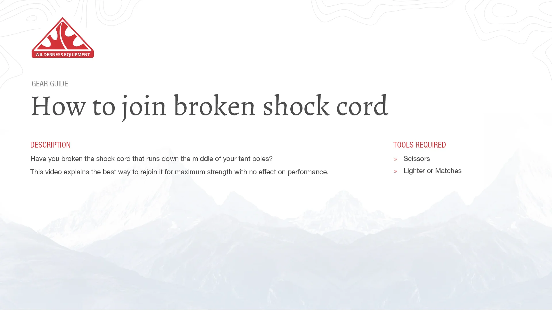How to join broken Shock Cord ends on Vimeo