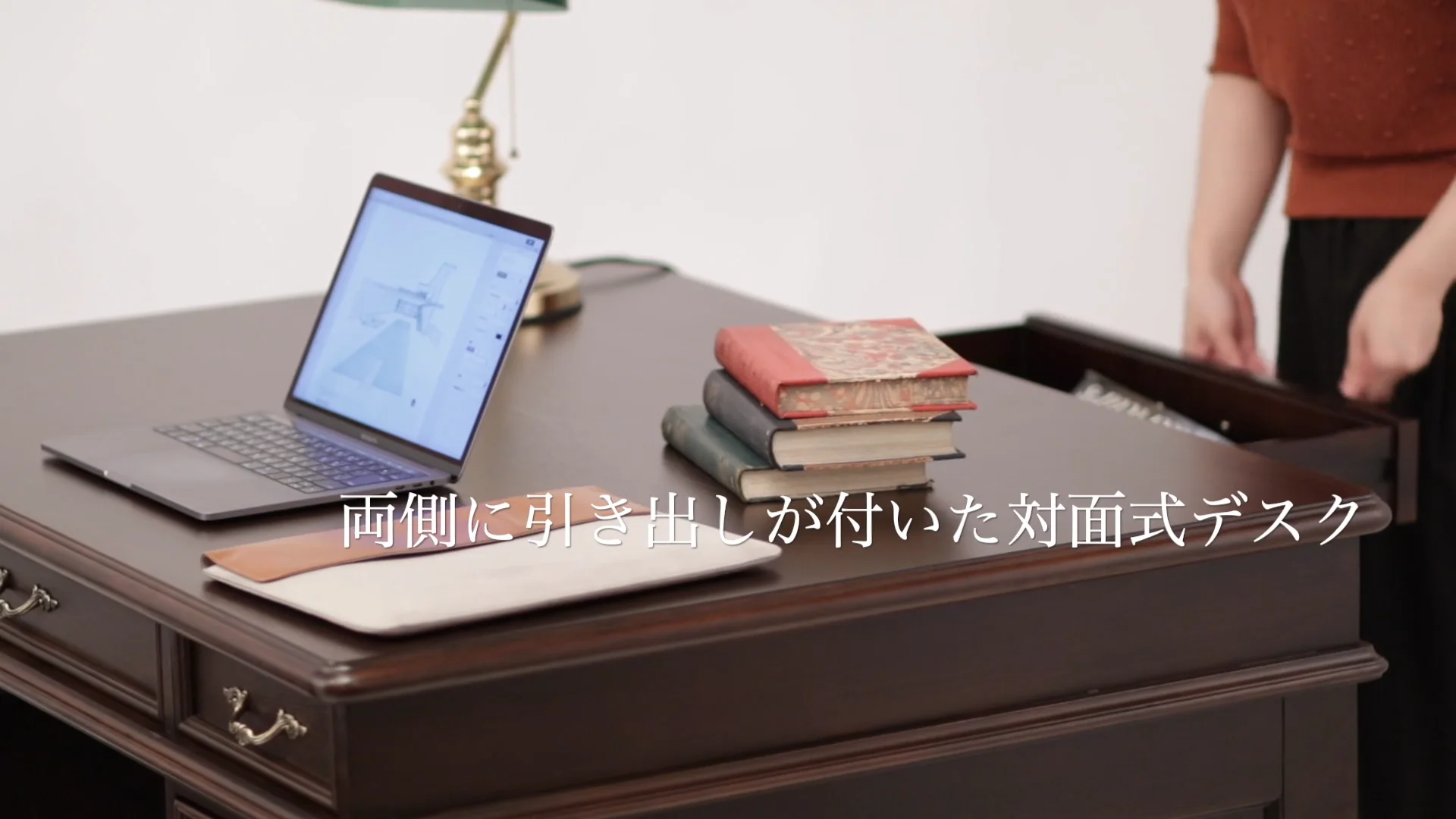 アンティーク調 デスク パートナーデスク 対面 組み立て式 アンティーク調 デスク パートナーデスク 対面 組み立て式