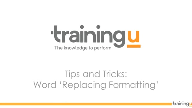 Word Tip – Replacing Formatting