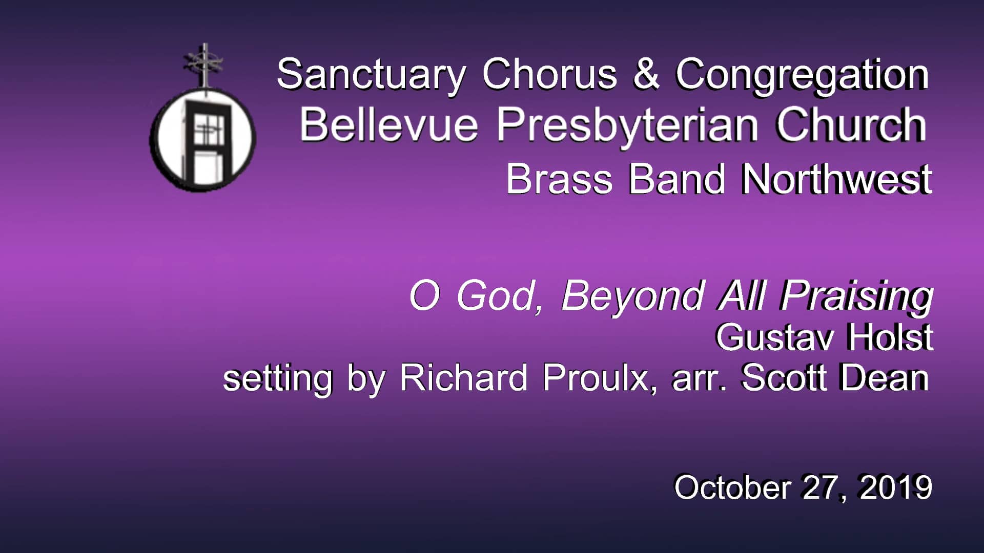 O God, Beyond All Praising (Hymn) - Gustav Holst, arr. Richard Proulx ...