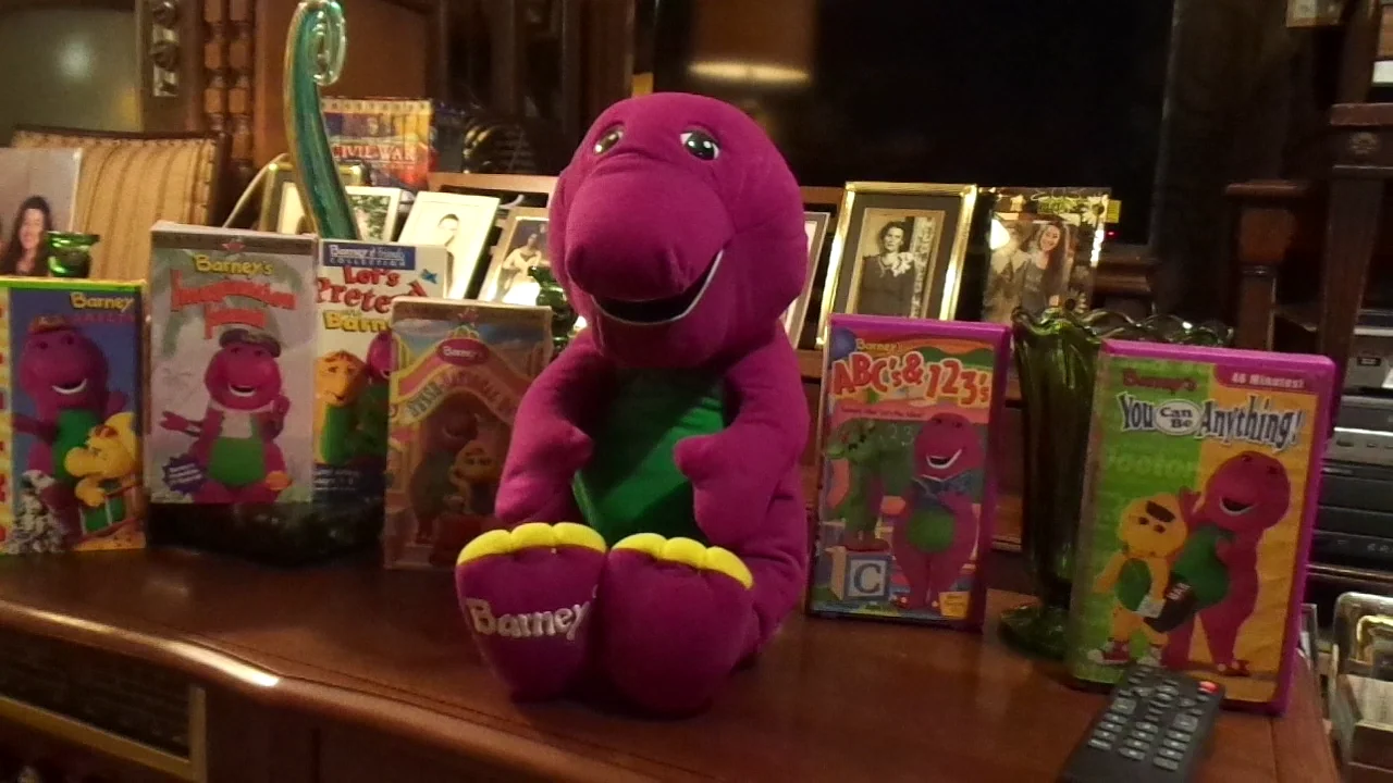 Talking barney shop doll