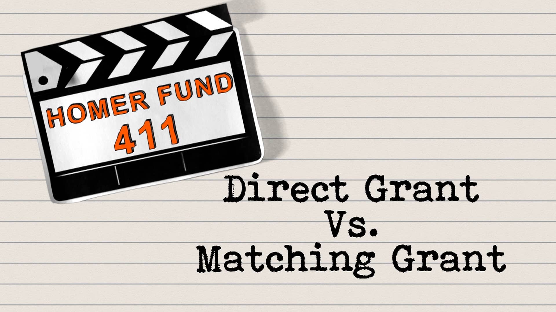 HOMER FUND GRANT PROGRAMS on Vimeo