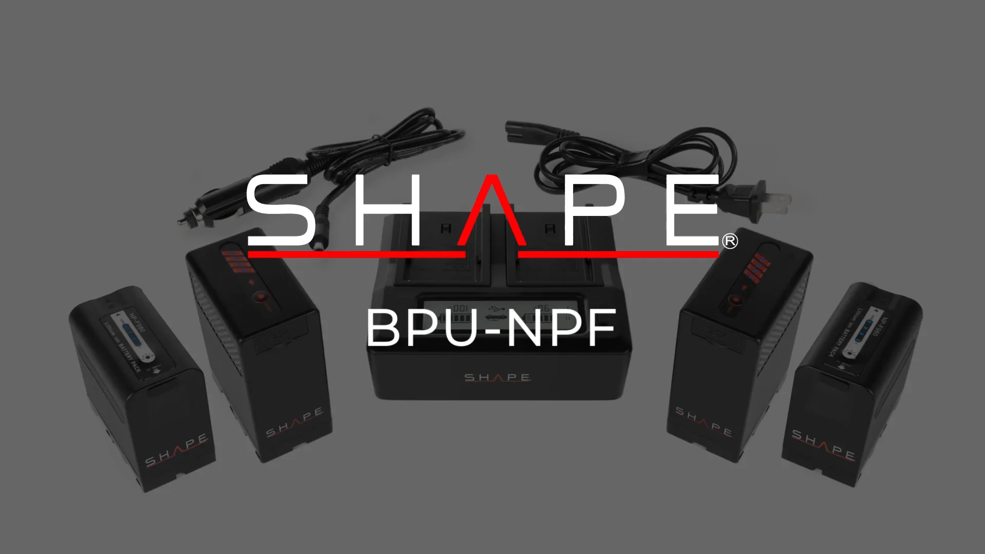 SHAPE NP-F980 Dual Charger with Two 6600mAh Lithium-Ion Batteries
