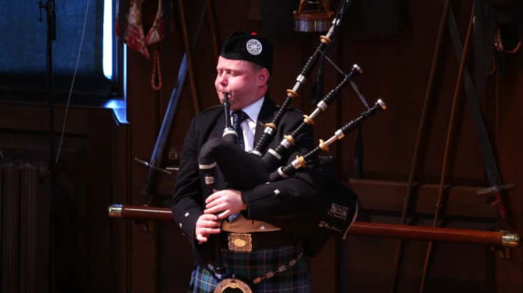 Callum Beaumont performs Piobaireachd at the Glenfiddich Piping Championship 2019