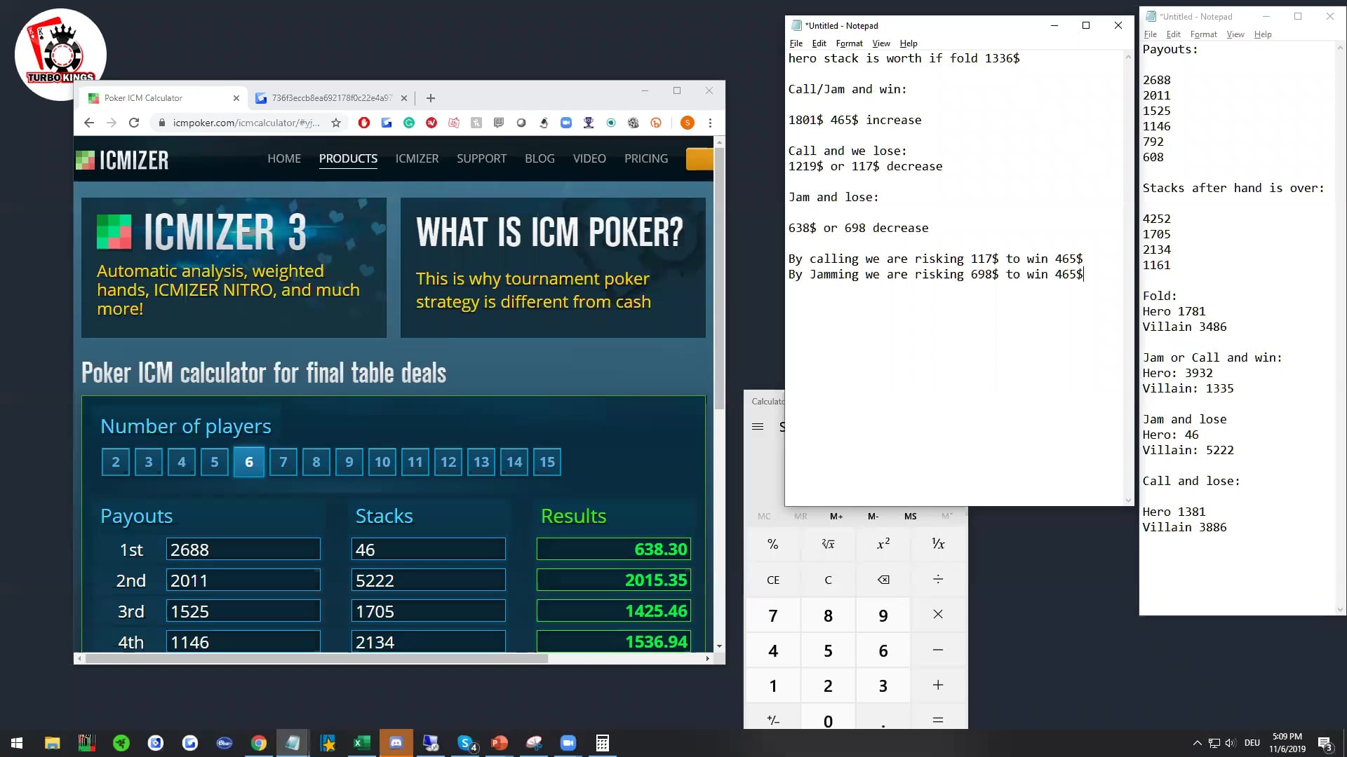 November 6th - ERPs and 100BB OOp vs 3b