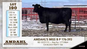 Lot #190 - AMDAHL'S MISS B P 176-393