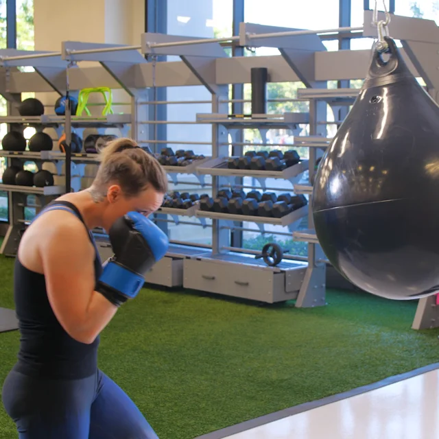 La fitness with sales punching bags