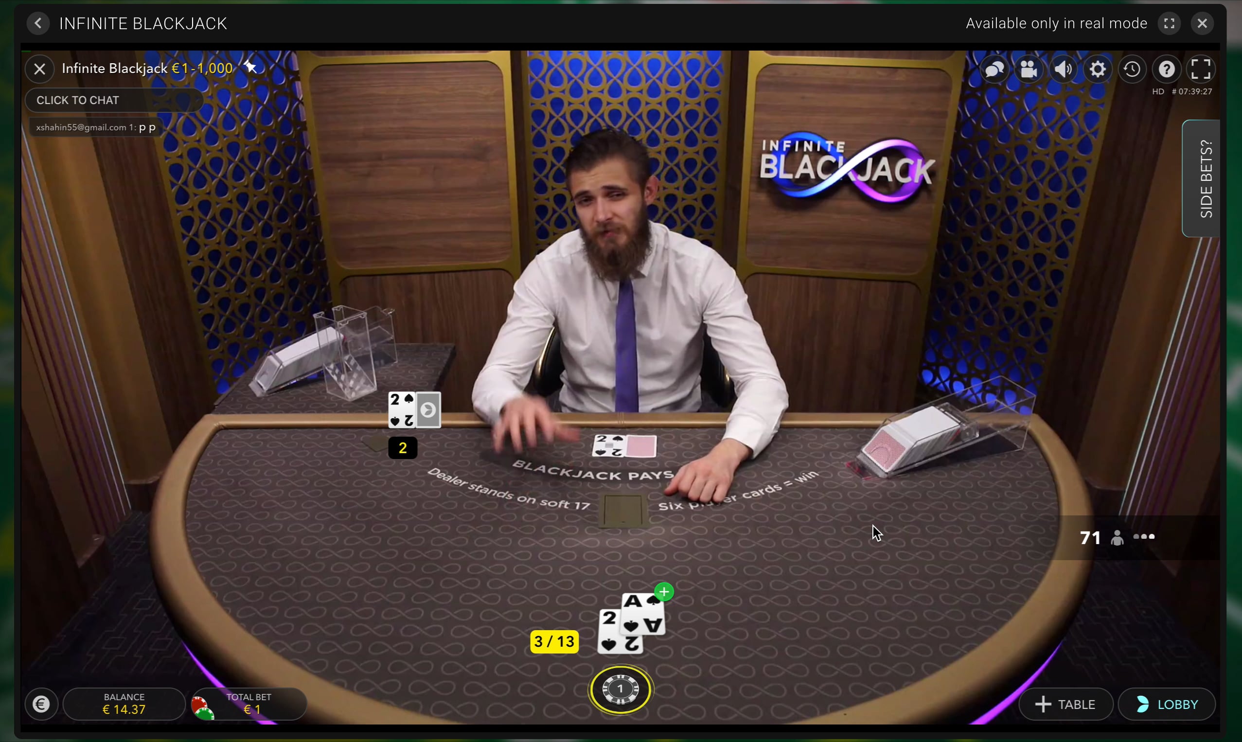 Push in Infinite Blackjack at BitStarz Casino on Vimeo
