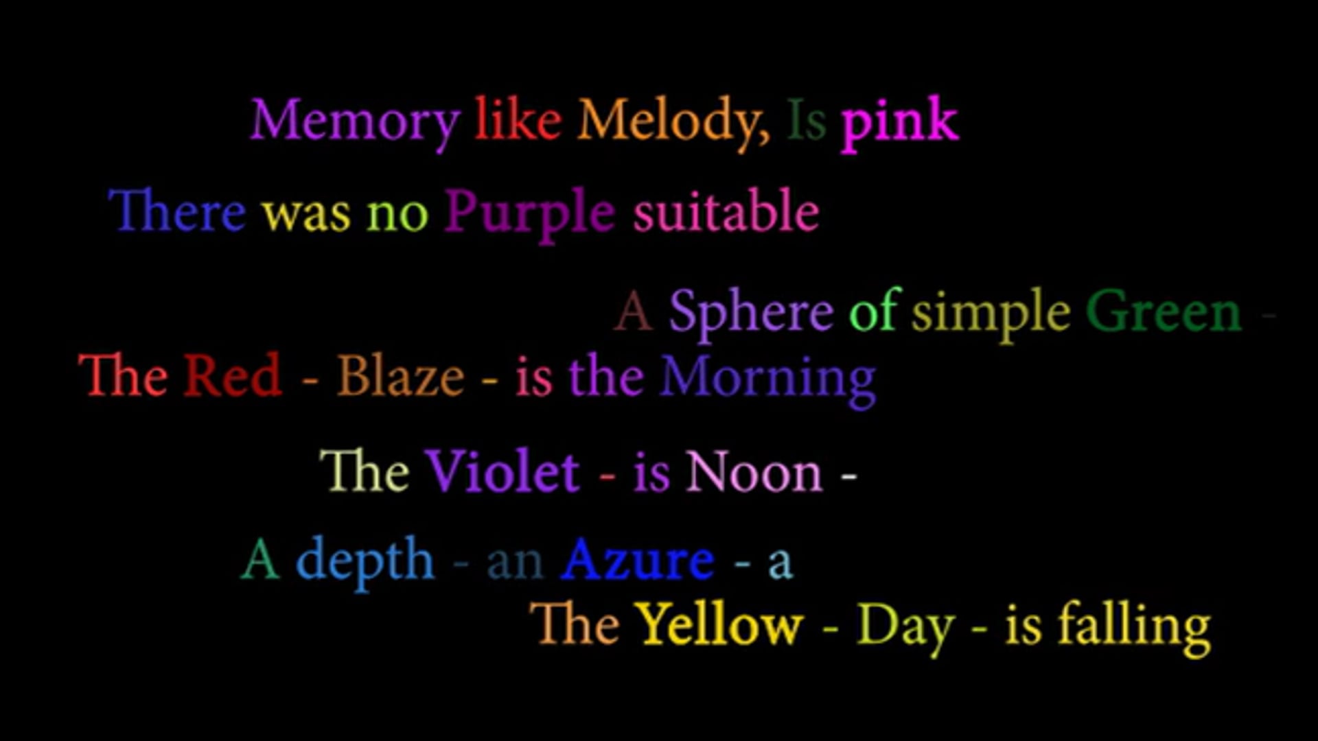 Emily Dickinson Translated into Color