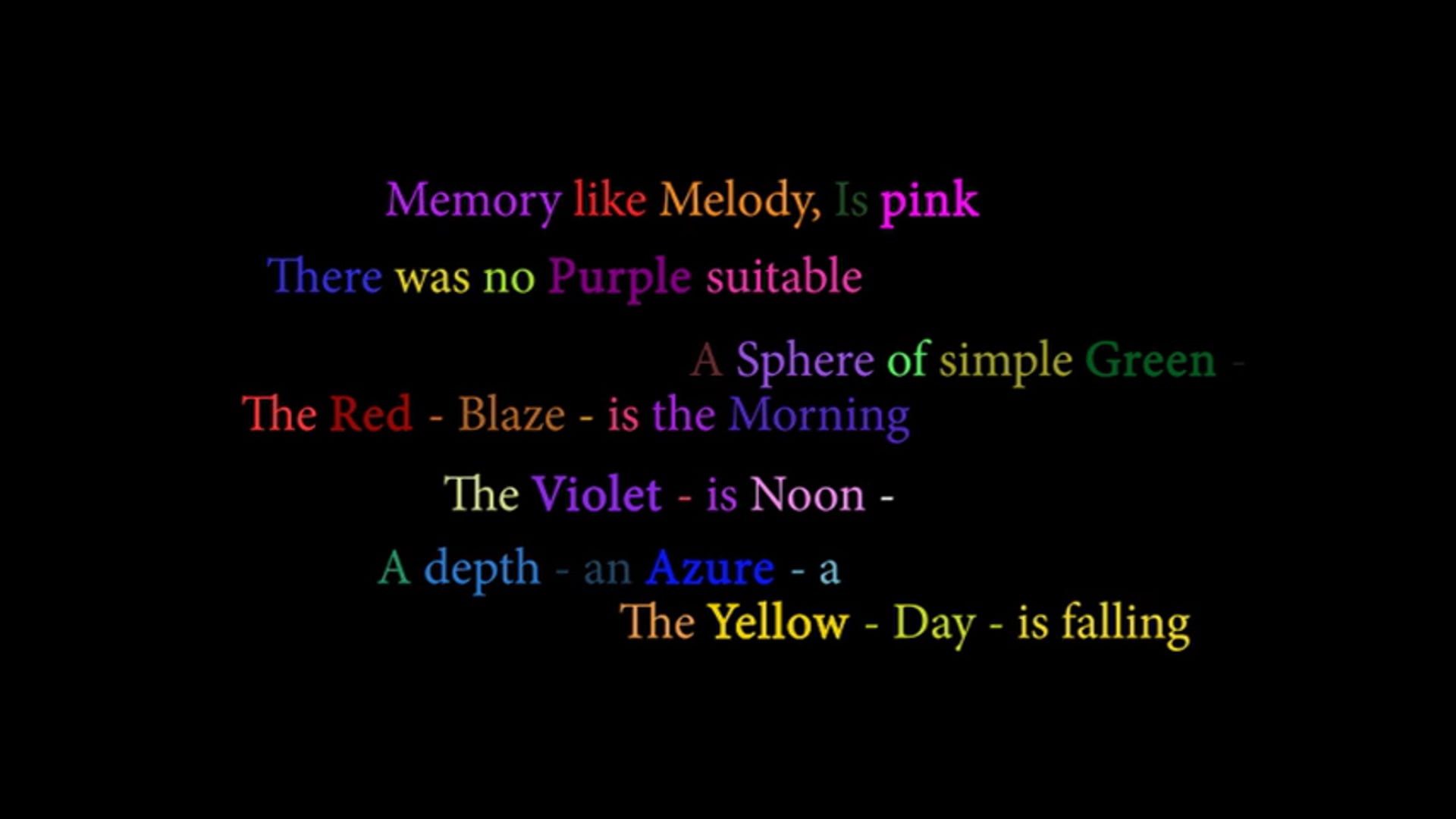 Emily Dickinson Translated into Color