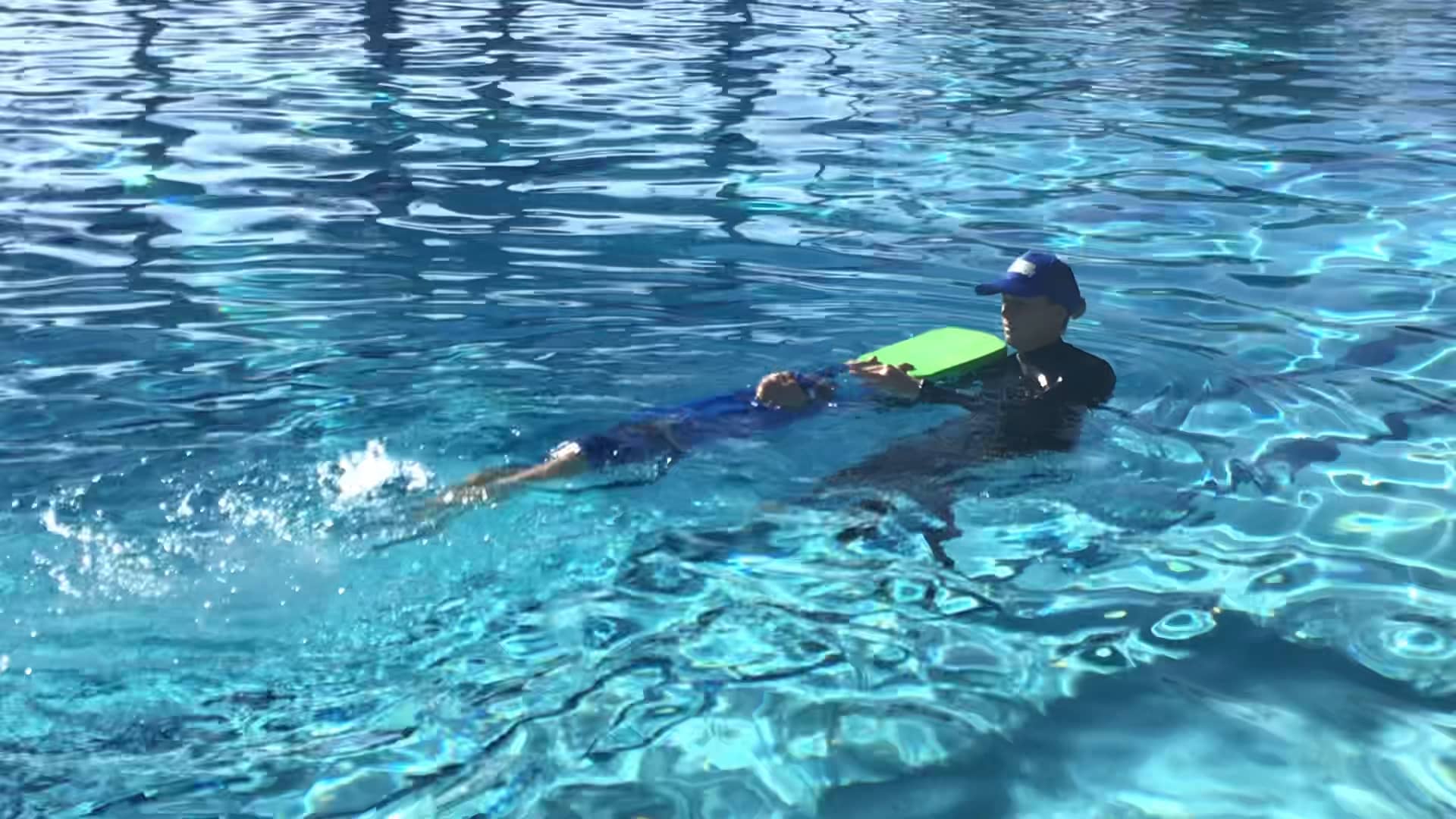 Effective Movement Streamline Backstroke Kicks with Kick Board