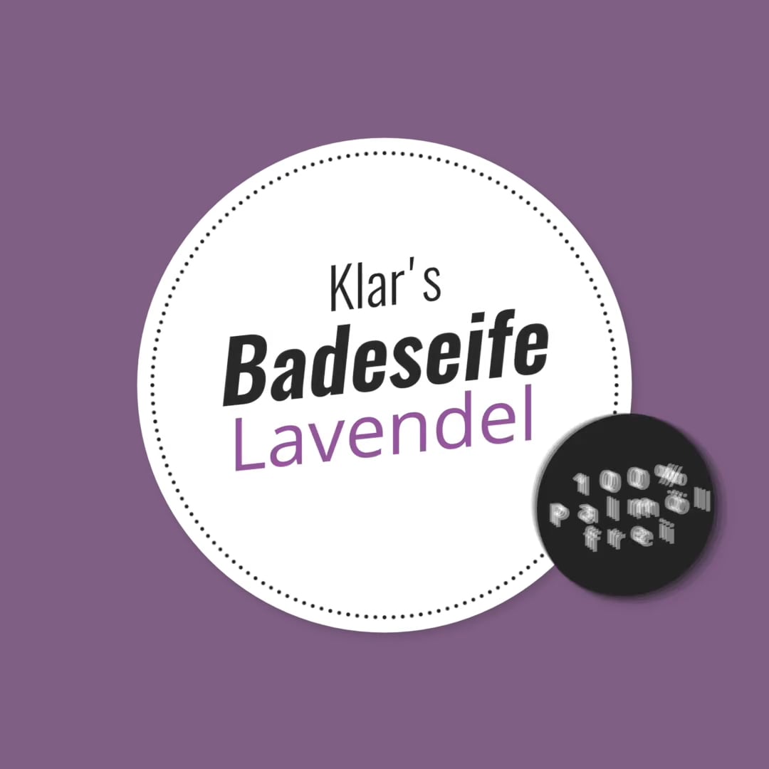 Klar Seifen Badeseife Lavendel 150 G – Cosmos Zertifiziert, Palmölfrei, Für Normale Haut
