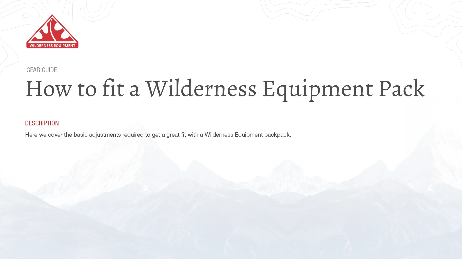 Wilderness best sale equipment backpack