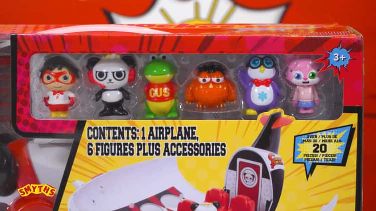 Ryan's world panda airplane clearance set with 6 figures