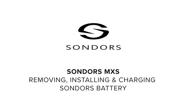 SONDORS MXS Removing Installing Charging SONDORS Battery