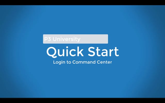 How to Login to the P3 Command Center – P3 Help Desk