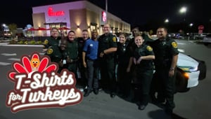 Polk County Sheriff's Deputies Show Up to T-Shirts for Turkeys!